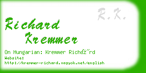 richard kremmer business card